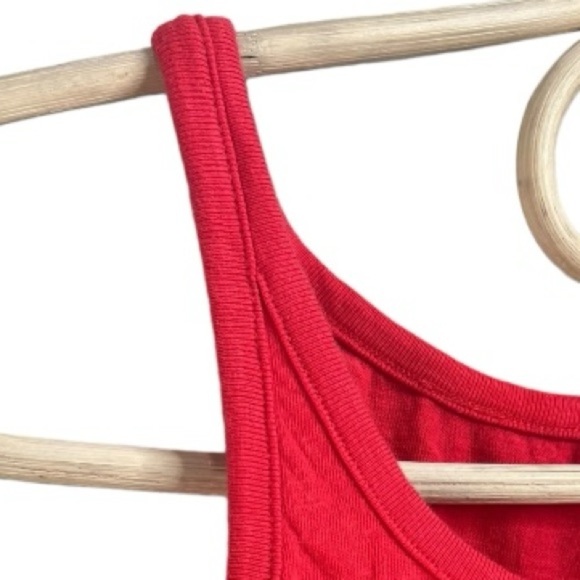 J. Crew Red Organic Slub Scoopneck Tank Tee Style BQ944 Size Large Casual Summer - Picture 3 of 11